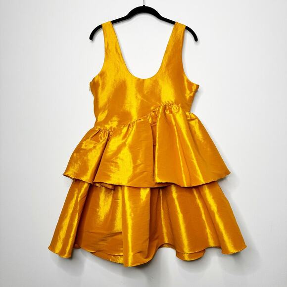 Kika Vargas Valeria Dress in Golden Orange Mini Sleeveless Size Medium - Picture 8 of 11